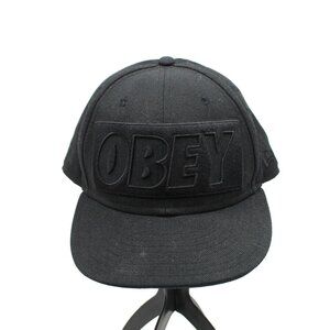 "OBEY" Framed Black 59FIFTY New Era Fitted Hat Size 7 5/8